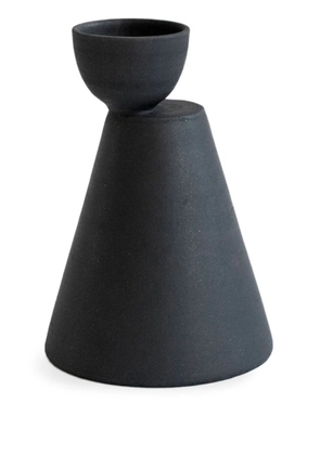 Origin Made Charred Cone clay vase (27cm) - Black