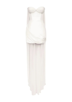POST MERIDIEM corset draped mini dress - White