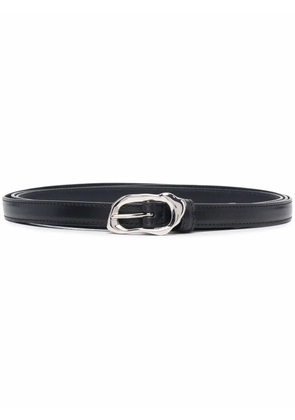Alexander McQueen Molten thin leather belt - Black