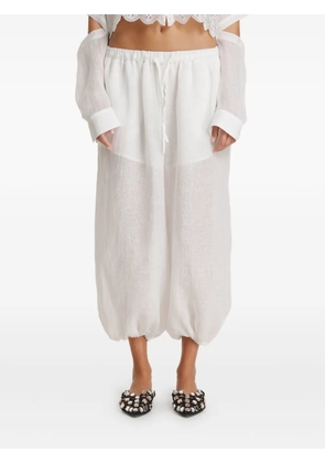 PNK drawstring linen trousers - White