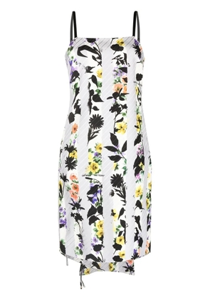 Off-White floral-print tie detail dress - Grey
