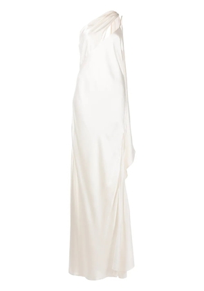 Michelle Mason drape-panel silk gown - White