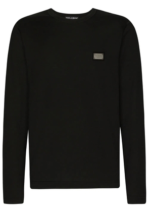 Dolce & Gabbana logo-tag long-sleeve T-shirt - Black