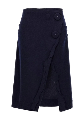 Prada button-detailed cashmere midi skirt - Blue