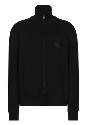 Dolce & Gabbana logo-patch zip-up cardigan - Black