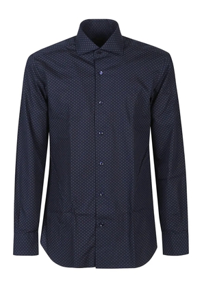 Barba printed cotton shirt - Blue