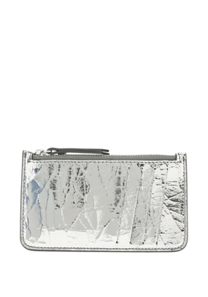 Maison Margiela textured zip card holder - Silver