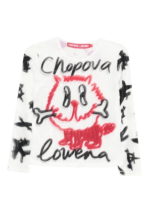 Chopova Lowena logo-print long-sleeve top - White