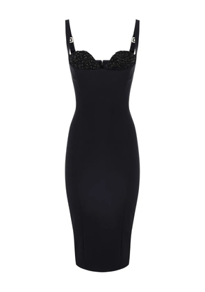 Elisabetta Franchi bead-embellished crêpe midi dress - Black