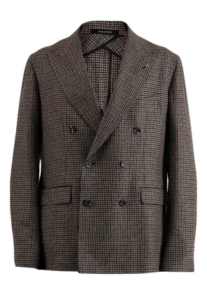 Tagliatore houndstooth double-breasted jacket - Brown