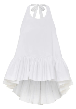 AZEEZA Winston poplin halterneck top - White