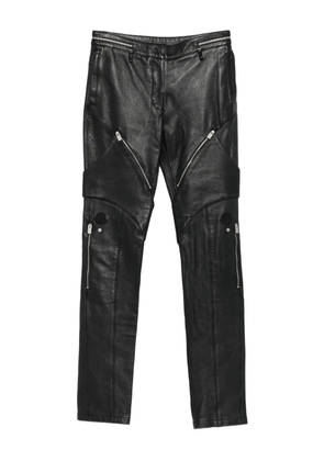 Moncler zip-pocket leather trousers - Black
