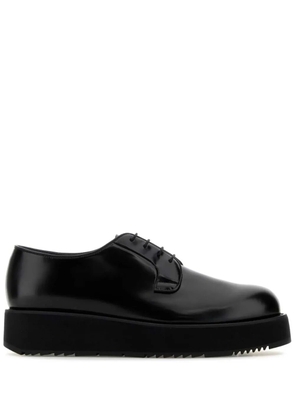 Prada brushed-leather derby shoes - Black