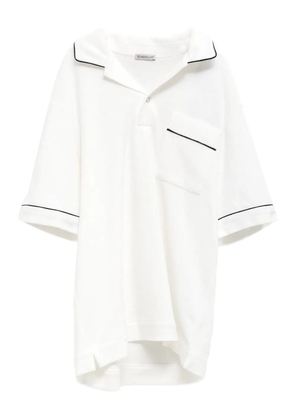 Moncler piped-trim polo shirt - White