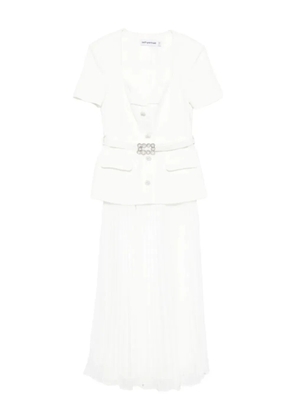 Self-Portrait v-neck midi dress - White