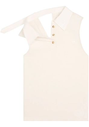 Courrèges logo-appliqué polo top - Neutrals