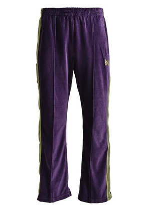 Needles side-stripe velour track pants - Purple
