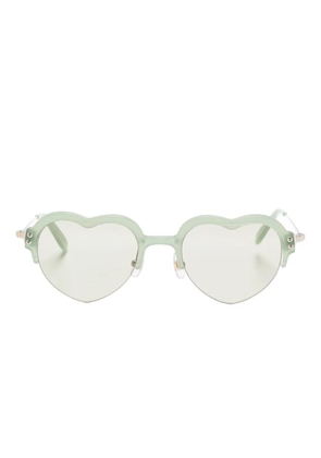 Megane and Me heart-frame metal sunglasses - Green