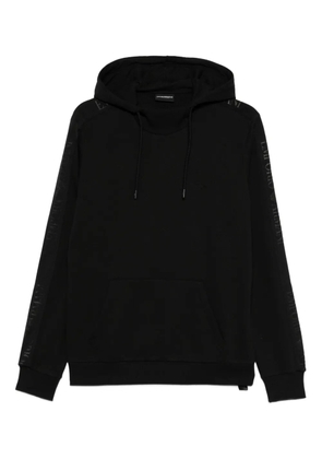 Emporio Armani embroidered-logo hoodie - Black