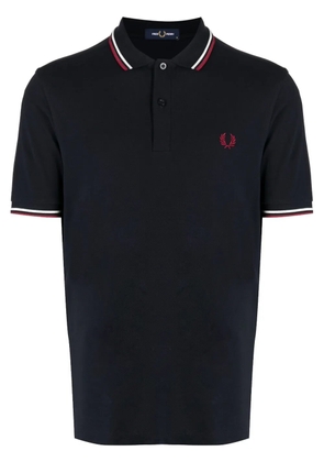 Fred Perry contrast-trim cotton polo shirt - Blue