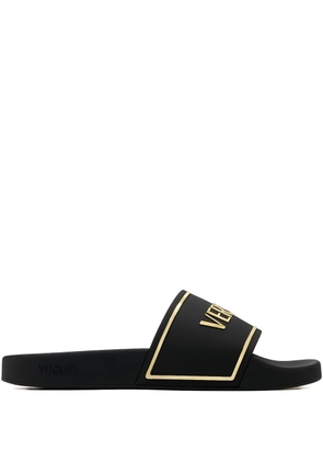 Versace logo-plaque slides - Black