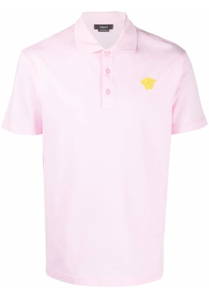 Versace logo-patch polo shirt - Pink