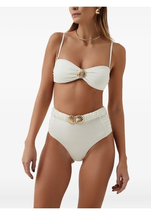 SOFIA ERHAN Alexis shell-embellished high-waisted bikini - White
