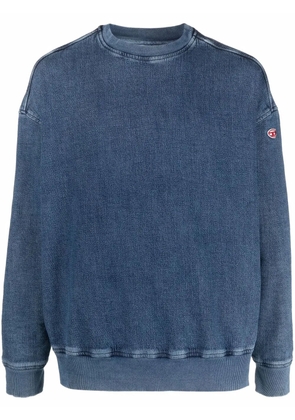 Diesel D-Krib washed-denim sweatshirt - Blue