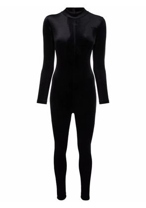 Alchemy x Lia Aram velvet-effect long-sleeve jumpsuit - Black