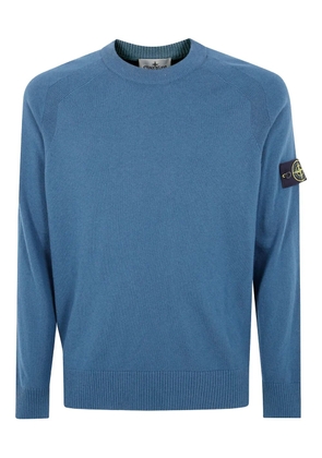 Stone Island raglan-sleeves logo-patch sweater - Blue