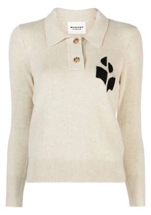 MARANT ÉTOILE Nola knitted polo sweatshirt - Neutrals