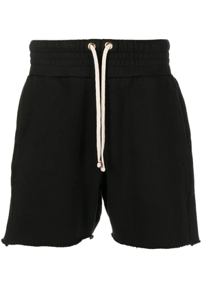 Les Tien raw-cut hem track shorts - Black