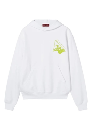 Gucci logo-print cotton hoodie - White