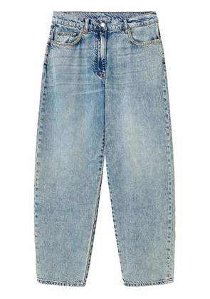TWINSET rhinestone-embellished tapered jeans - Blue