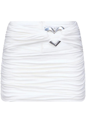 AREA cut-out ruched miniskirt - White