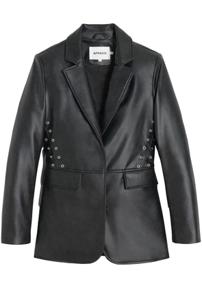 Apparis faux-leather blazer - Black