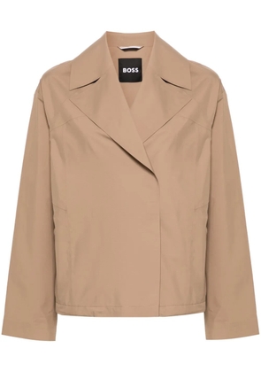 BOSS logo-lettering jacket - Brown