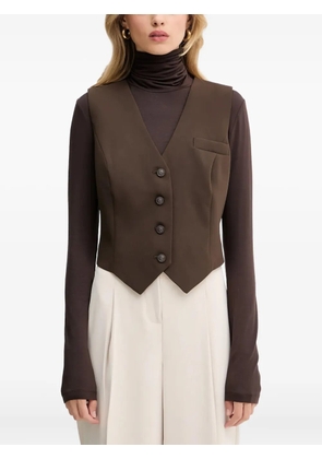 GUESS USA button chest-pocket vest - Brown