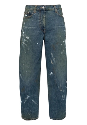 Helmut Lang painted wide-leg jeans - Blue