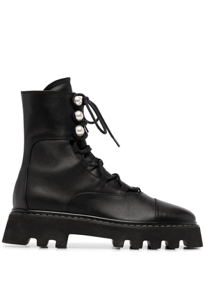 Nicholas Kirkwood PEARLOGY combat boots - Black