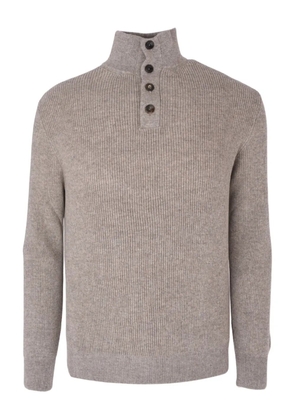 Agnona button turtle neck jumper - Neutrals