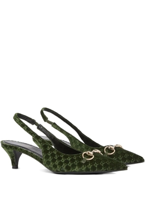 Gucci 45mm horsebit-detail pumps - Green