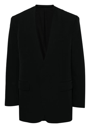 SONGZIO layered wool collarless blazer - Black