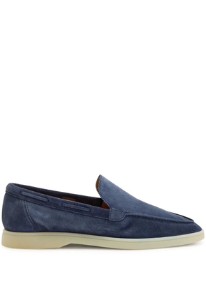Aurélien Yatch suede scallop-edge loafers - Blue