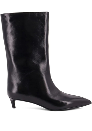 BOSS 35mm pointed-toe leather boots - Black
