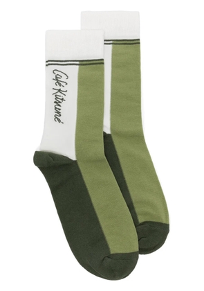 CAFÉ KITSUNÉ colour-block socks - Green