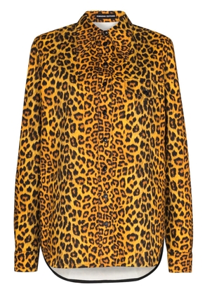 Kwaidan Editions leopard-print denim shirt - Yellow