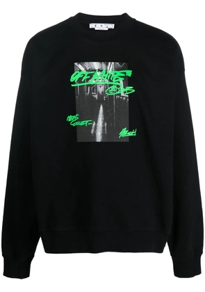 Off-White graphic-print cotton sweatshirt - Black