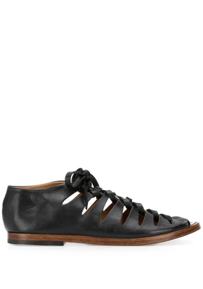 Alberto Fasciani lace-up leather gladiator sandals - Black
