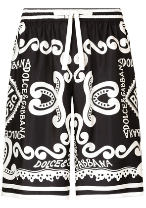 Dolce & Gabbana logo-print silk shorts - Black
